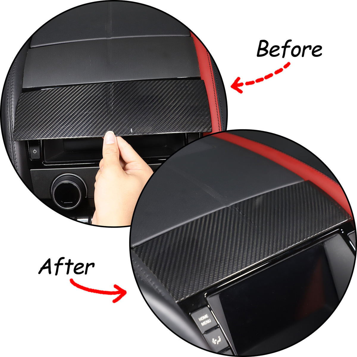 Real Carbon fiber Navigation screen upper cover Trim For Jaguar F-TYPE 2013-22 15