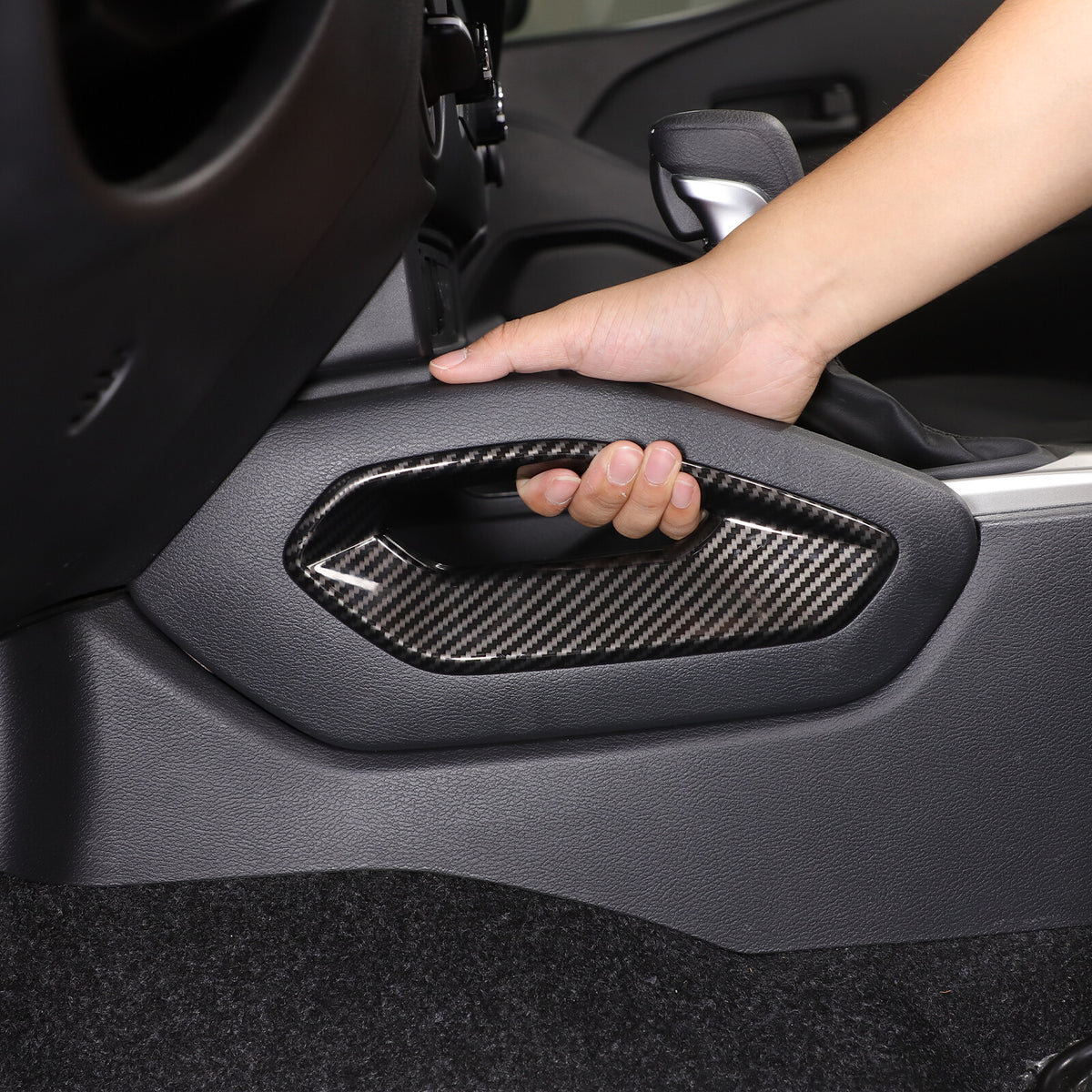 Carbon Fiber ABS Center Console Side Armrest Trim For Nissan Frontier 2022+ 16