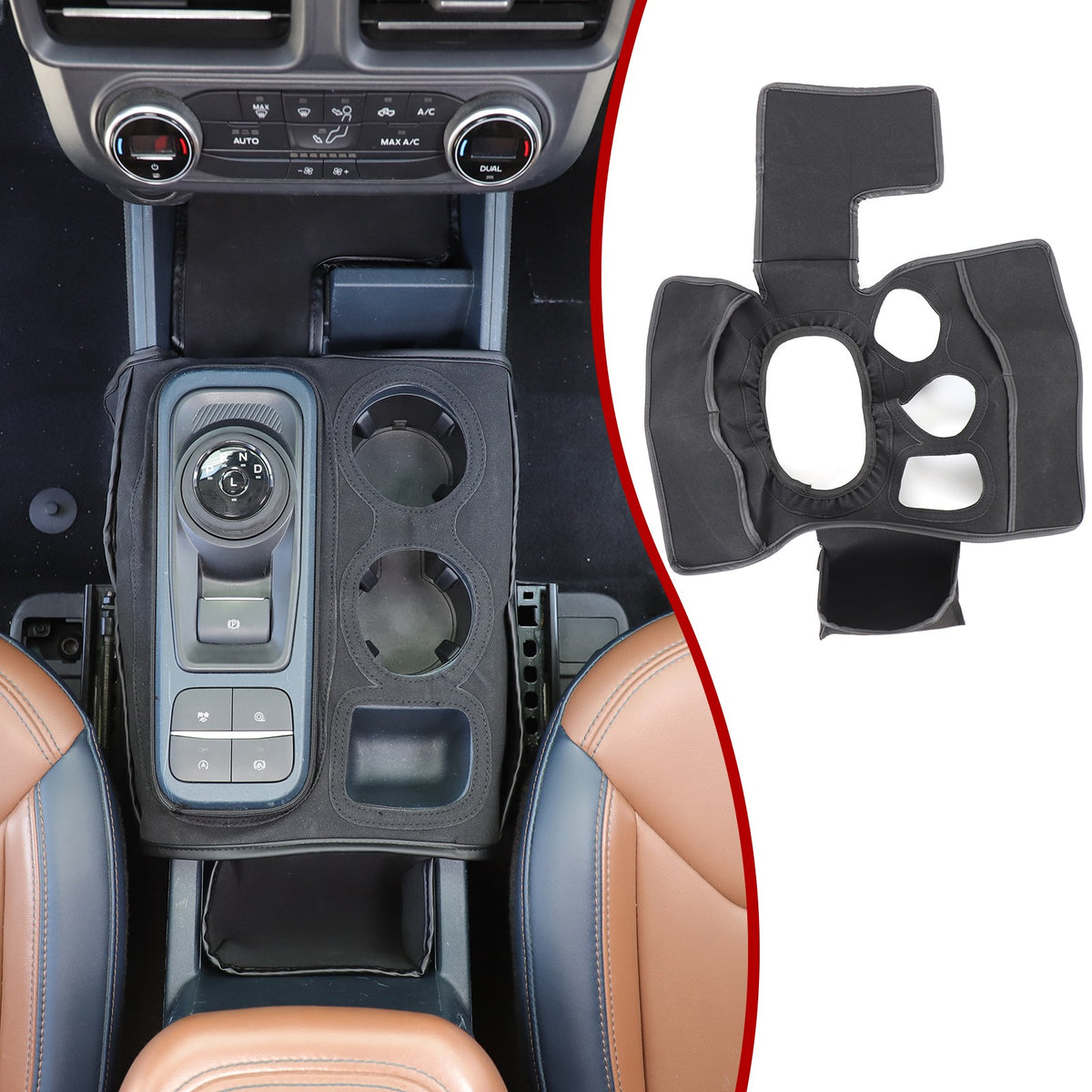 Suede Cloth Center Console Gear Shift Trim Cover For Ford Maverick 2022+ US 1