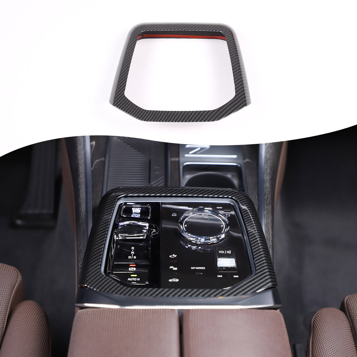 ABS Carbon Fiber Center Gear Shift Panel trim Cover for BMW 7 Serie G70 i7 2023 3
