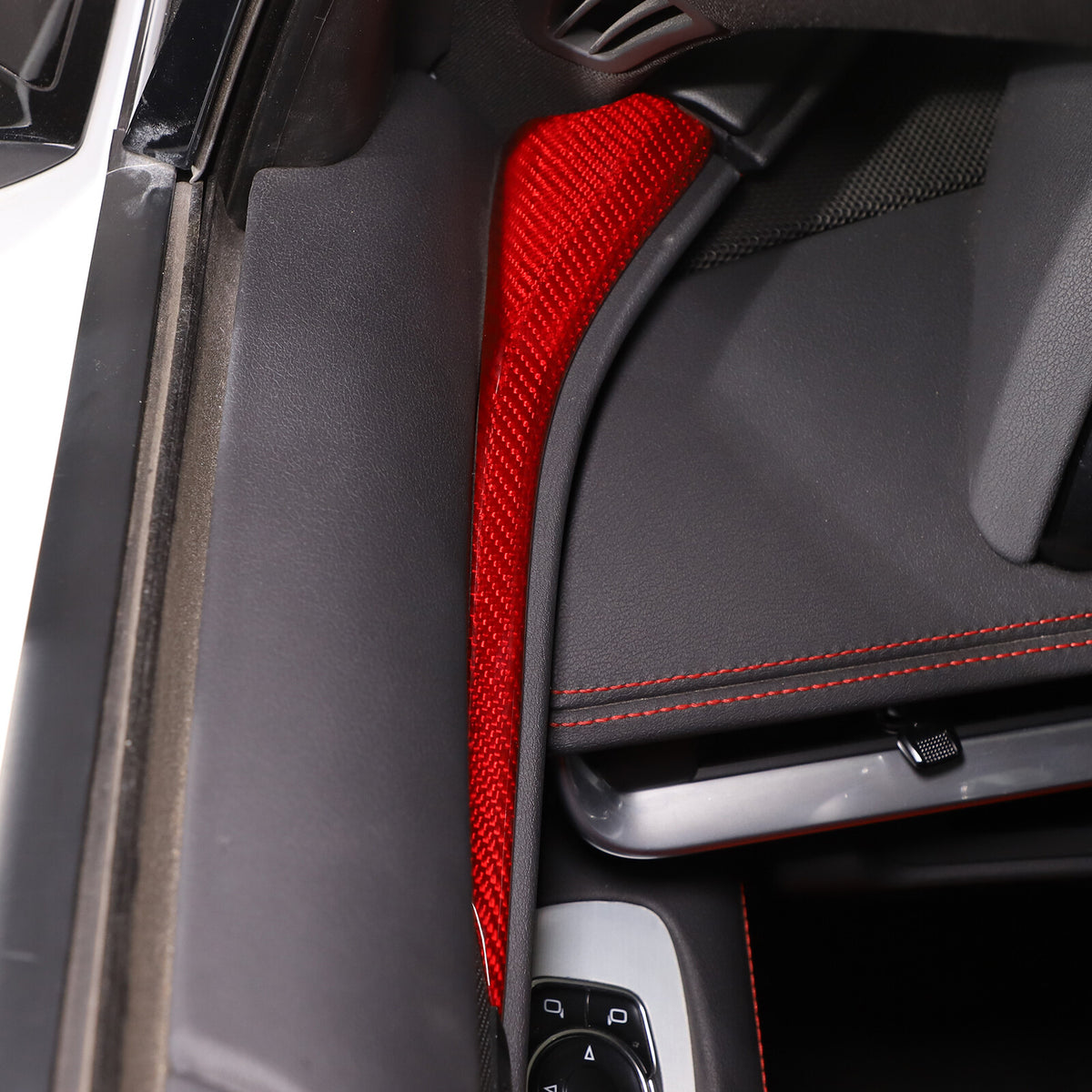 Red Real Carbon Fiber Interior Full Decor Cover Trim Kit for Corvette C8 2020-25 - Variants 11-15 11