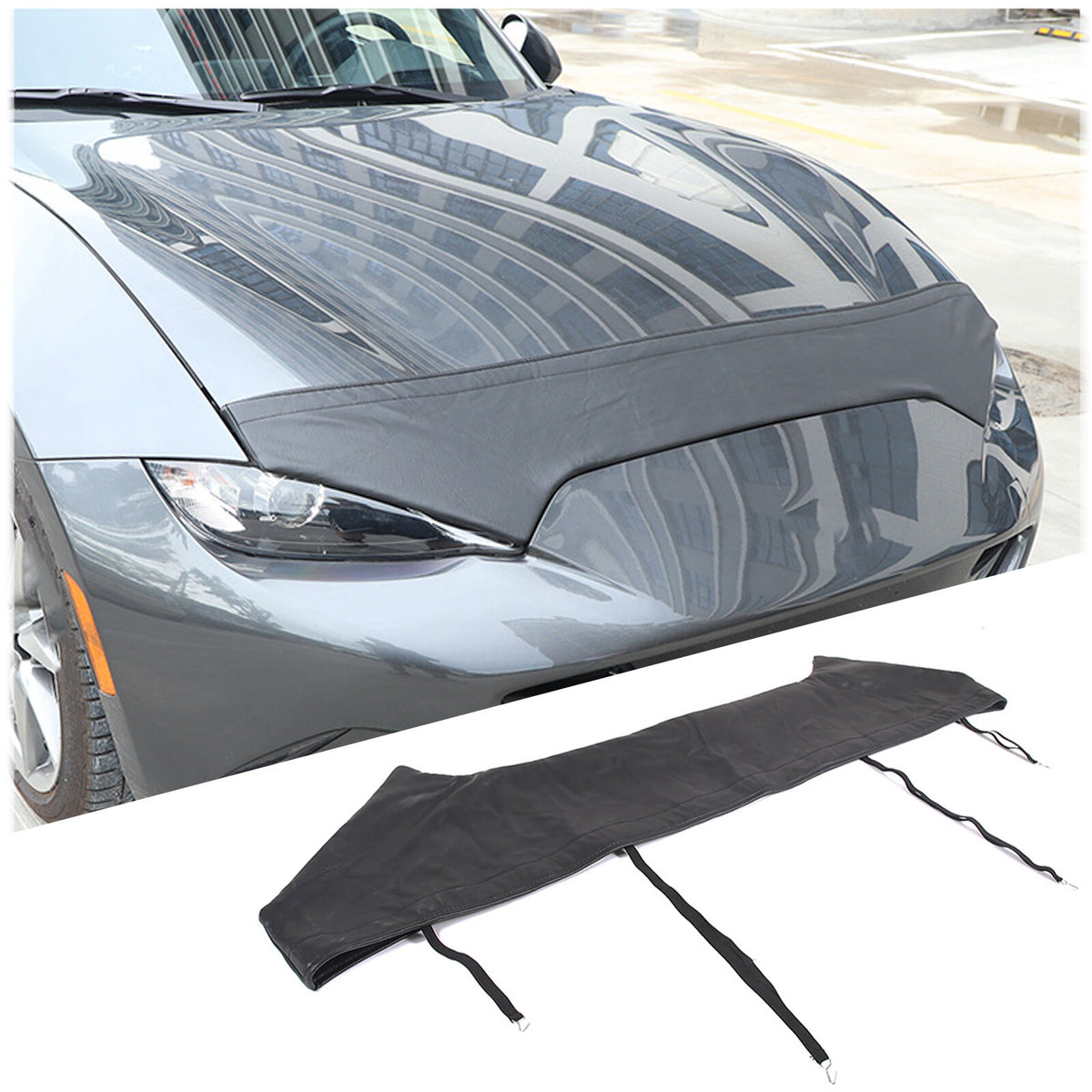 Black Car Bonnet Hood Bra Protector Mask Cover For Mazda MX-5 2016-2023 2