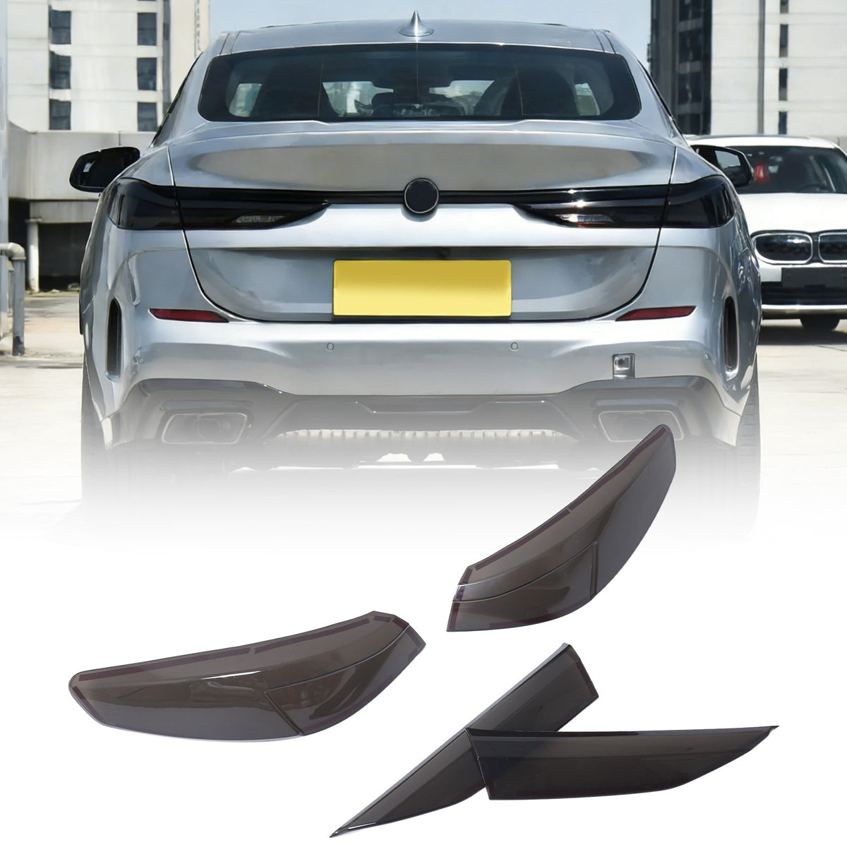 Smoked Black Rear Tail Light Trim For BMW 2 Series F44 Gran Coupe 2020-25 US 6