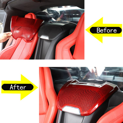 Real Carbon Fiber Rear Speaker Upper Trim Cover For Corvette C8 Coupe 20-26 5