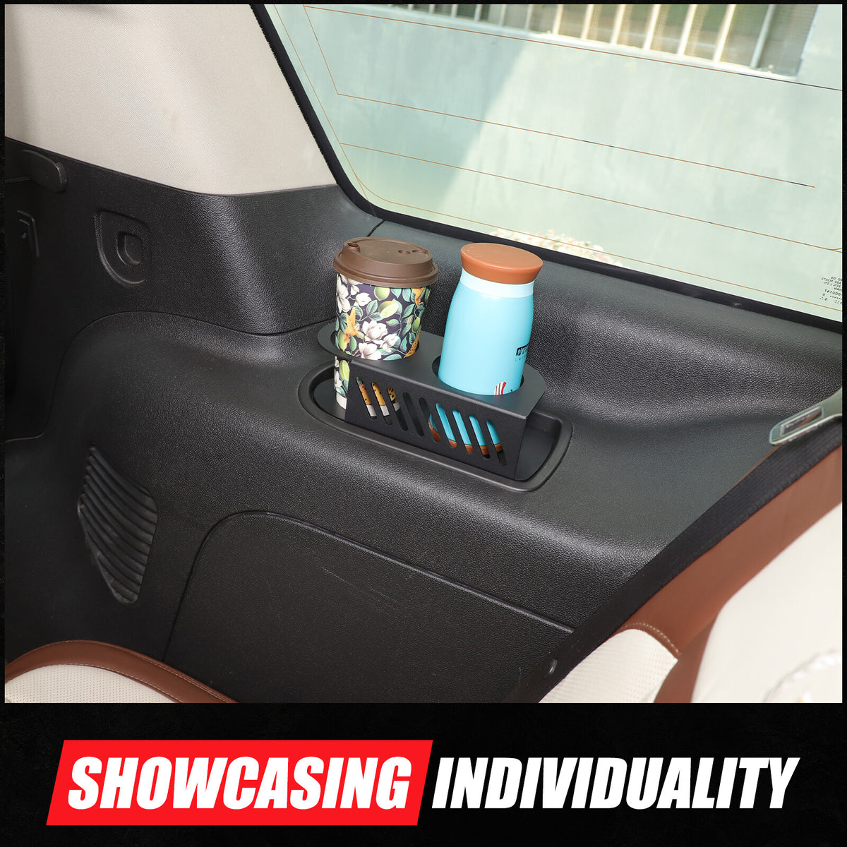 Aluminum Alloy Right Side Rear Cup Holder Trim For Cadillac Escalade 2007-2014 11