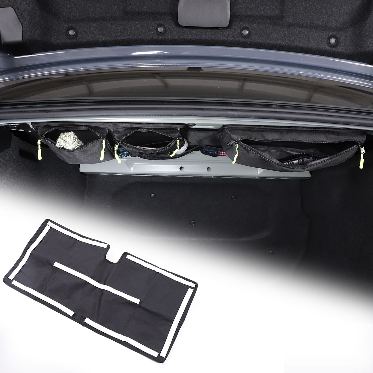 Black Rear Trunk Hanging Storage Bag Organizer For BMW 5 Series G60 i5 2024+ 6