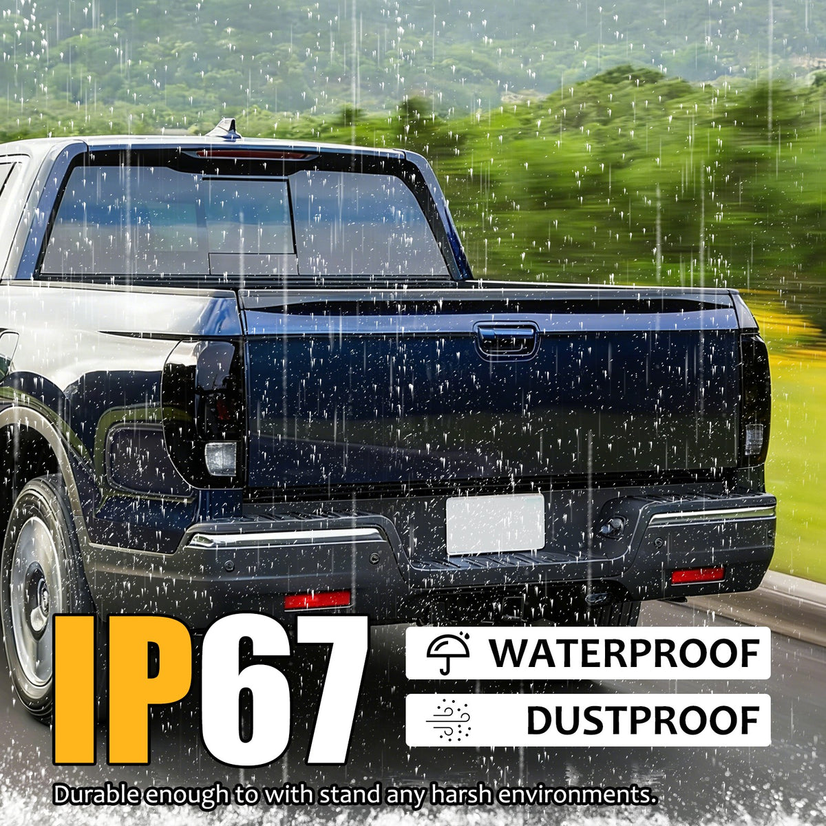 Transparent Gray Smoked Tail Light Cover Trim For Honda Ridgeline 2017+ US 8