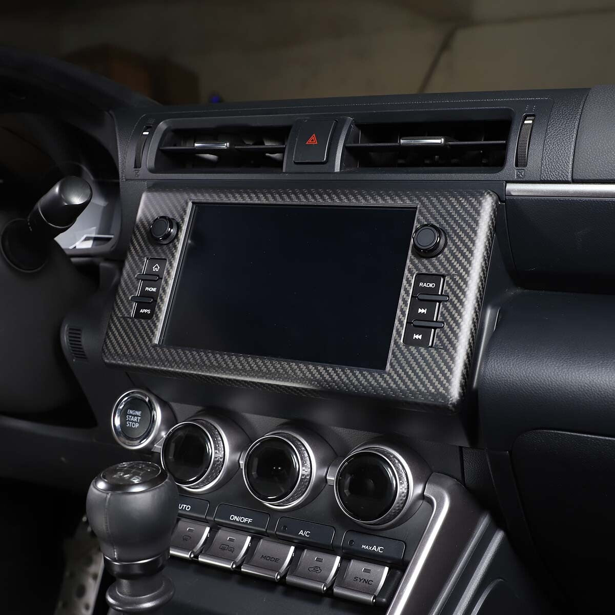 Matte Carbon GPS Navigation Panel Cover Trim For Toyota 86/Subaru BRZ 2022 US 3