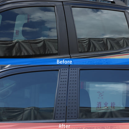 Black Aluminum Alloy Window Center Pillar Trim Panel For Ford Ranger 2015-21 14