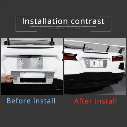 Alloy Rear License Plate Filler Trim Cover For Corvette C8 Stingray Z51 20+ 5