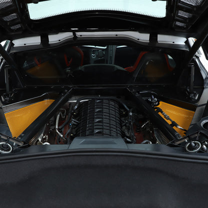 Yellow Steel Engine Hood Compartment Panel Trim Cover For Corvette C8 Z06 20-26 8