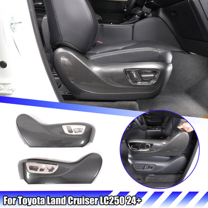 ABS Carbon Seat Adjustment Button Trim Cover For Toyota Land Cruiser LC250 24+ 1