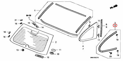 Honda OEM L Quarter Glass Molding 73560-SWA-003 for CR-V 3