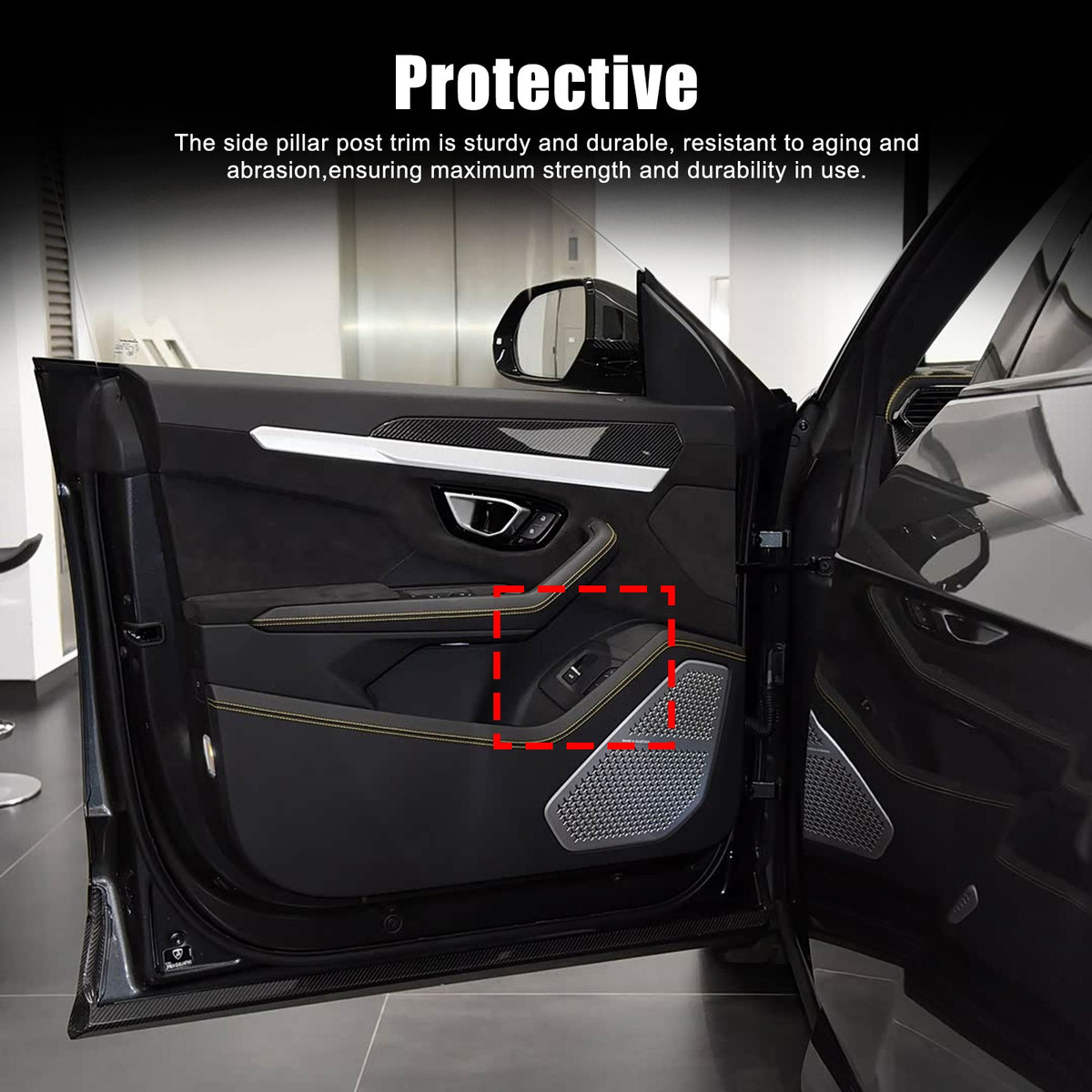 Real Carbon Fiber Rear Door Switch Cover Trim For Lamborghini Urus 2018-21 US 16
