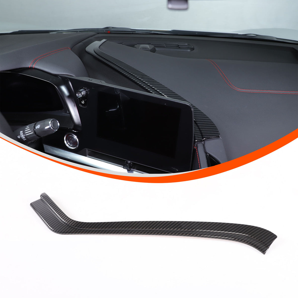 ABS Carbon Fiber Navigation Screen Rear Trim Cover For Corvette C8 2020-2025 US 24