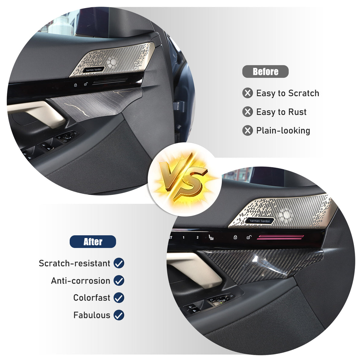 Real Carbon Fiber Interior Door Handle Cover Trim For BMW 5 Series G60 i5 2024+ 15