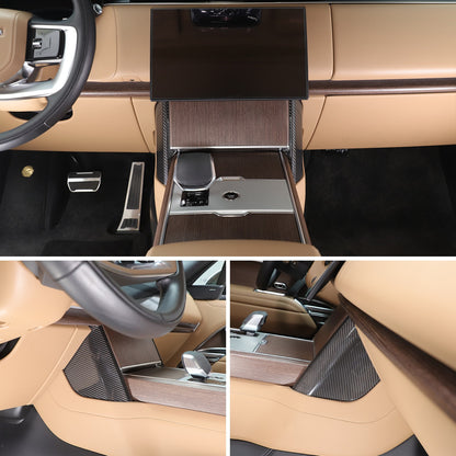 Real Carbon Fiber Center Console Knee Panel Trim For LR Range Rover Vogue 2023+ 5