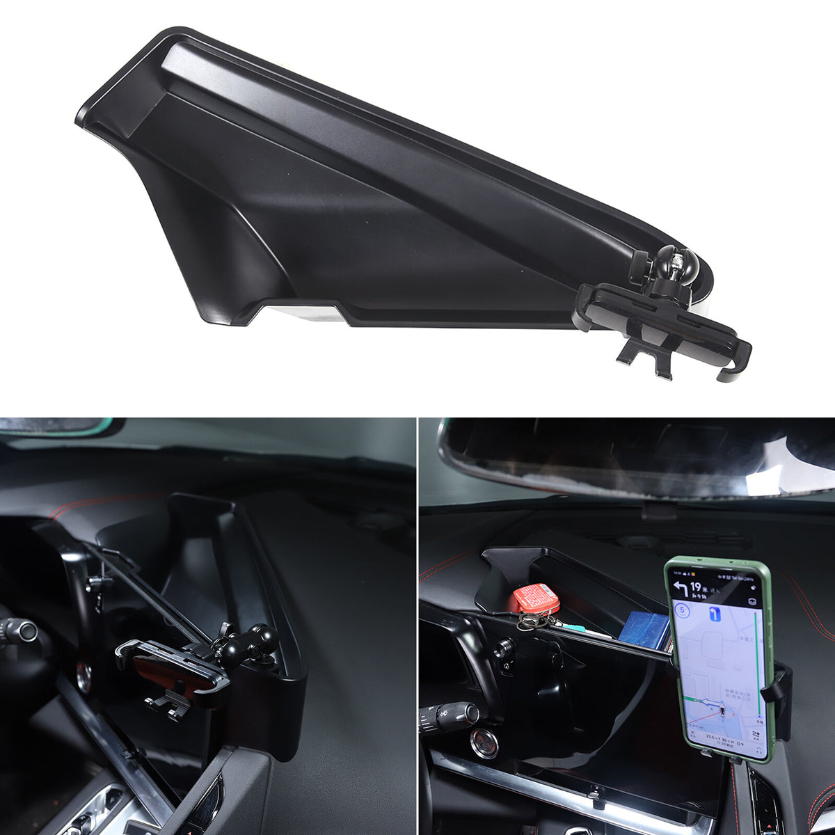 Dashboard Navigation Organizer Storage Box Tray Insert For Corvette C8 20-25 10