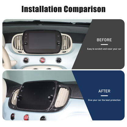 Real Carbon Fiber Center Air Vent Trim For Fiat 500/Abarth 595 695 21-23 US 22