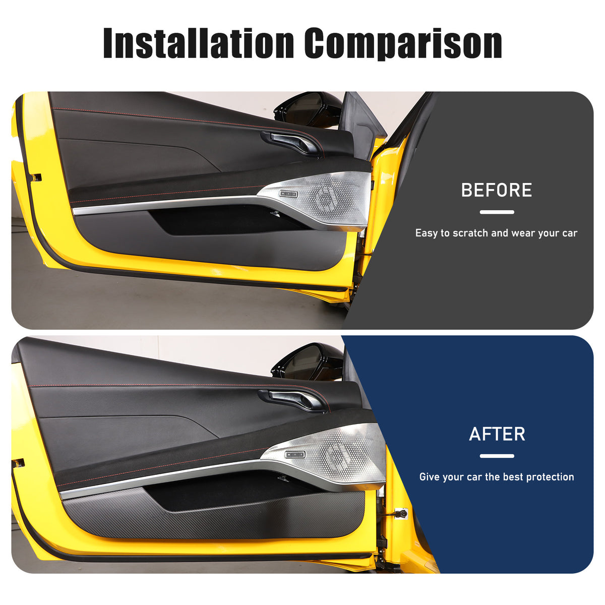 Matte Real Carbon fiber Interior Door Anti-Kick Trim Cover For Lotus EMIRA 22-25 2