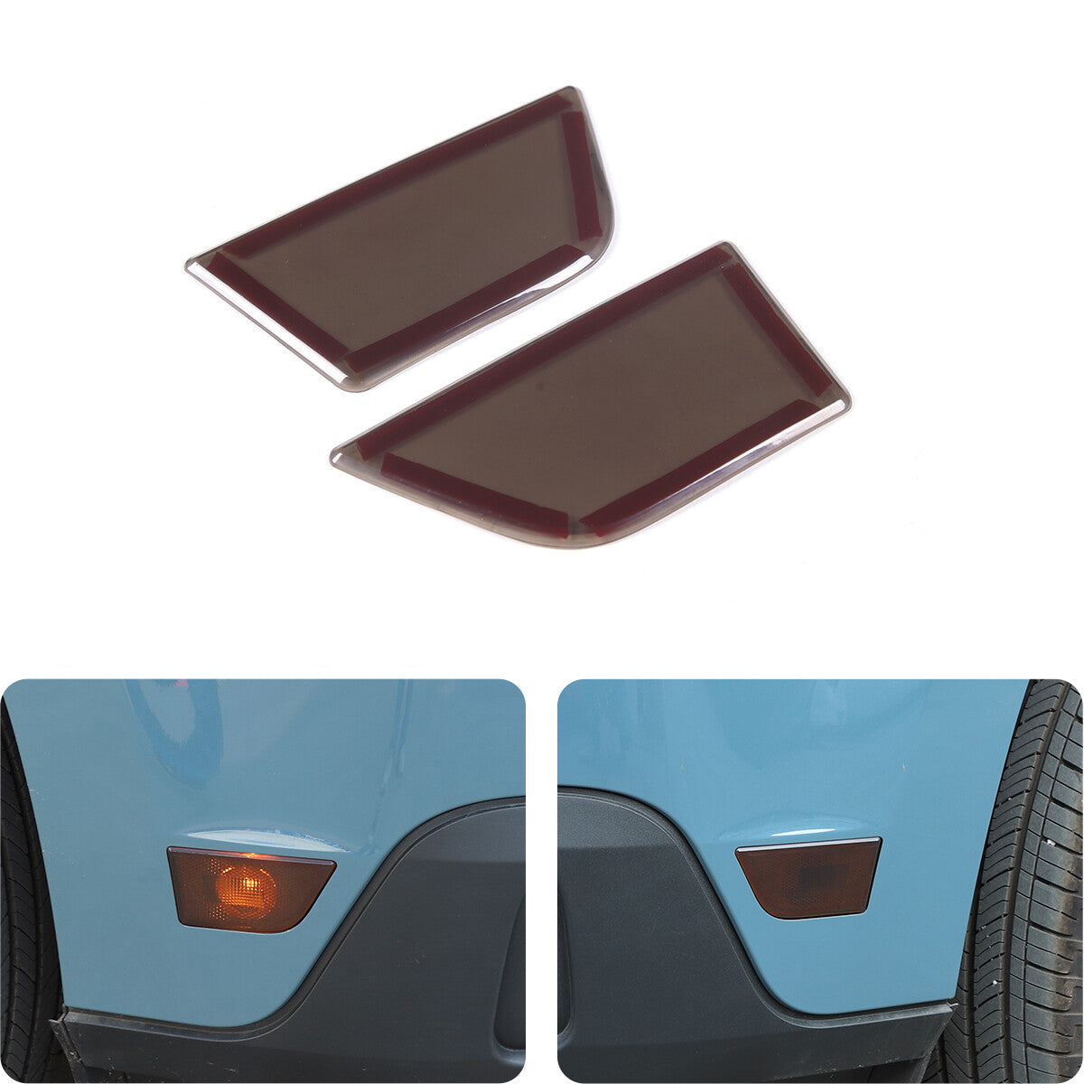Smoked Black Front Rear Tail Light Emblem Cover Trim Set For Ford Maverick 22+ 11
