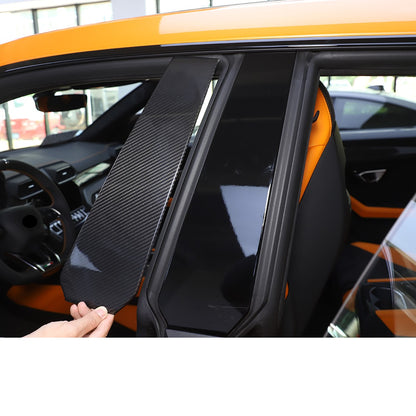 Real Carbon Fiber B-Pillar Panel Window Trim Cover For Lamborghini URUS 18-23 US 3