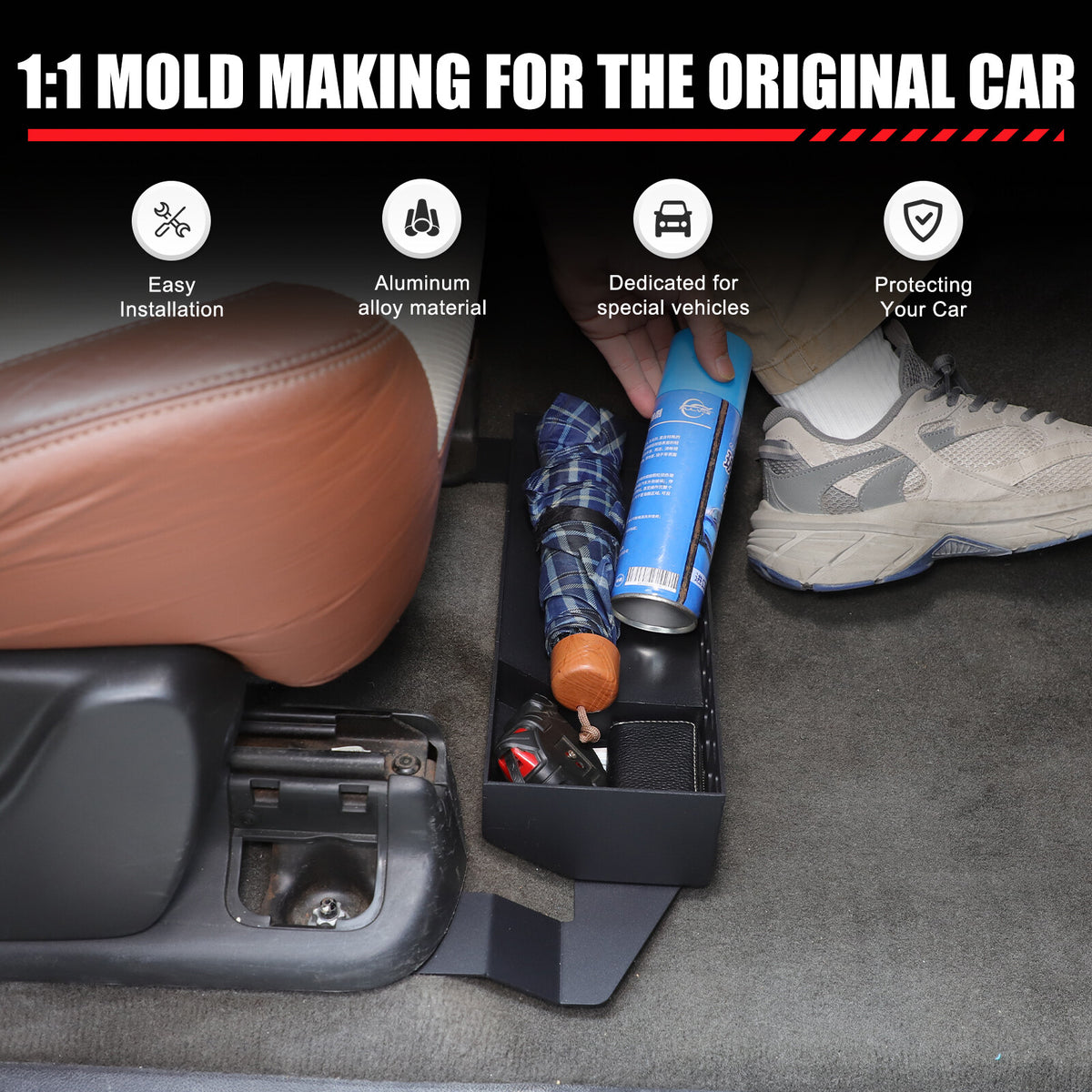 Alloy Passenger Seat Under-seat Storage Basket Tray For Cadillac Escalade 07-14 6