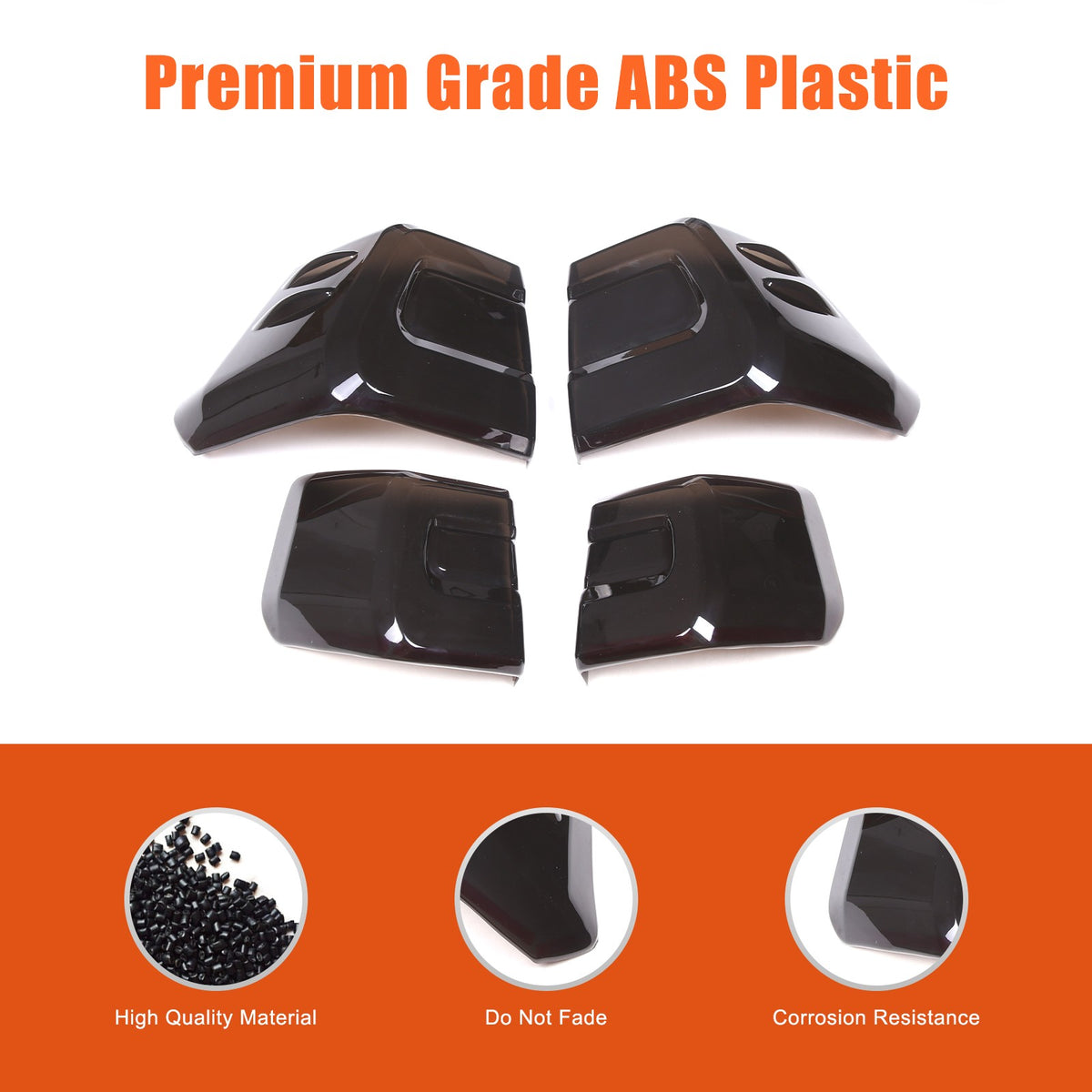 Smoked Black Tail Light Lamp Cover Trim For Toyota Land Cruiser Prado 18-22 17