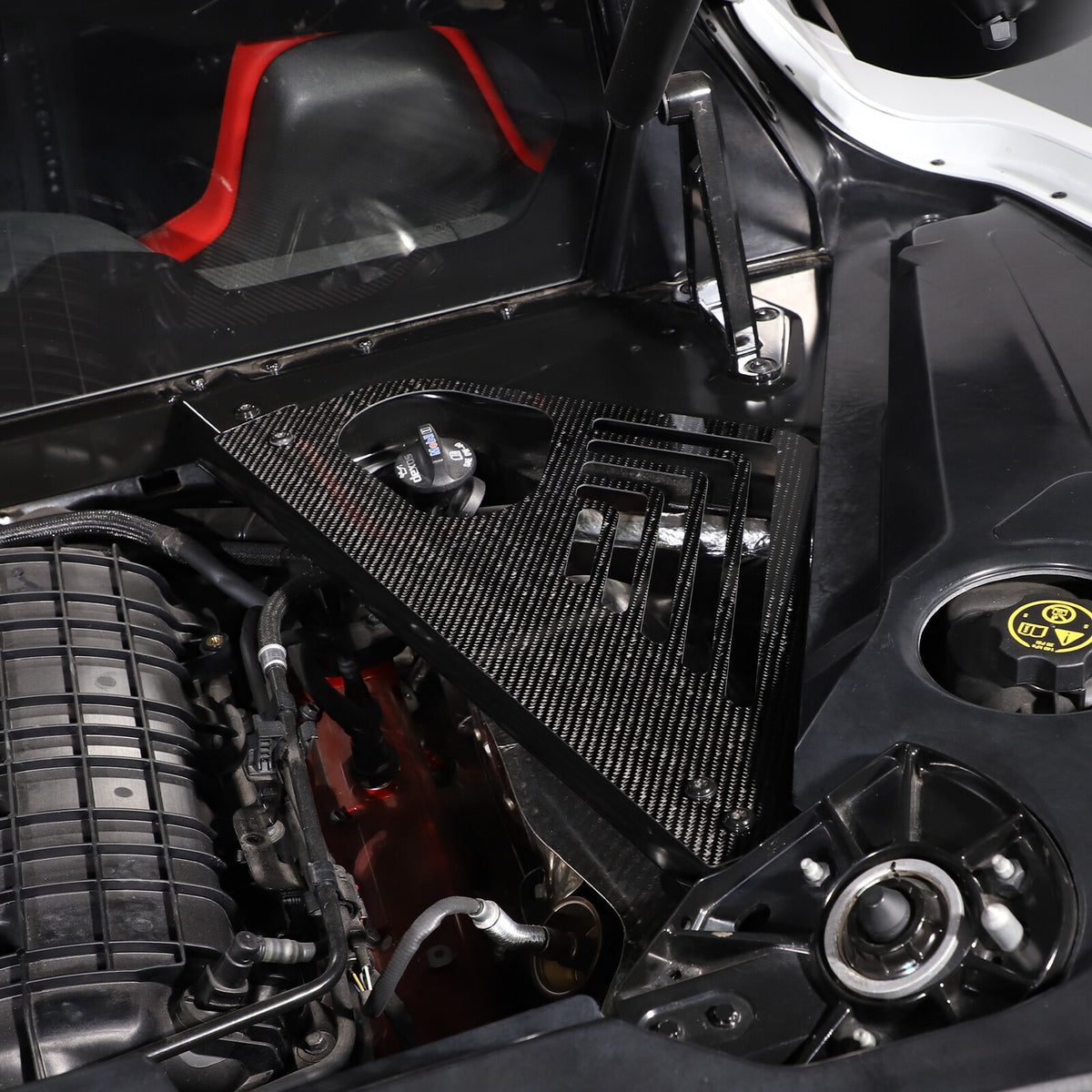 Gloss Real Carbon fiber Engine Bay Side Panel Cover Overlay For Corvette C8 20+ 9