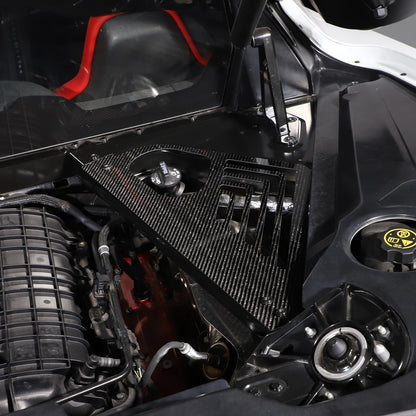 Gloss Real Carbon fiber Engine Bay Side Panel Cover Overlay For Corvette C8 20+ 9
