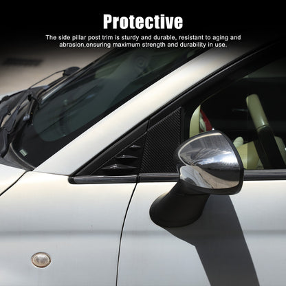 Real Carbon Fiber External A-Pillar Triangle Trim Cover For Fiat 500 2010+ 7