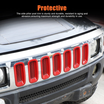 Sport Red ABS Front Grille Insect Screen Trim For Hummer H3 2005-2009 15