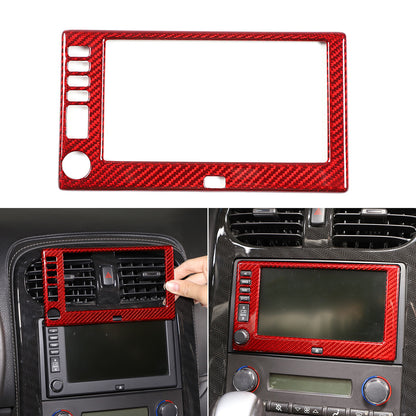 Red Real Carbon Fiber Center Navigation Screen Trim Cover For Corvette C6 05-13 7