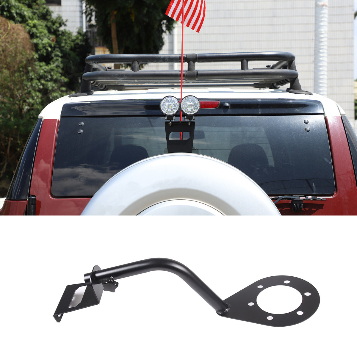 Alloy Rear Door Tailgate Flagpole Bracket Holder For Toyota FJ Cruiser 07-21 US 2