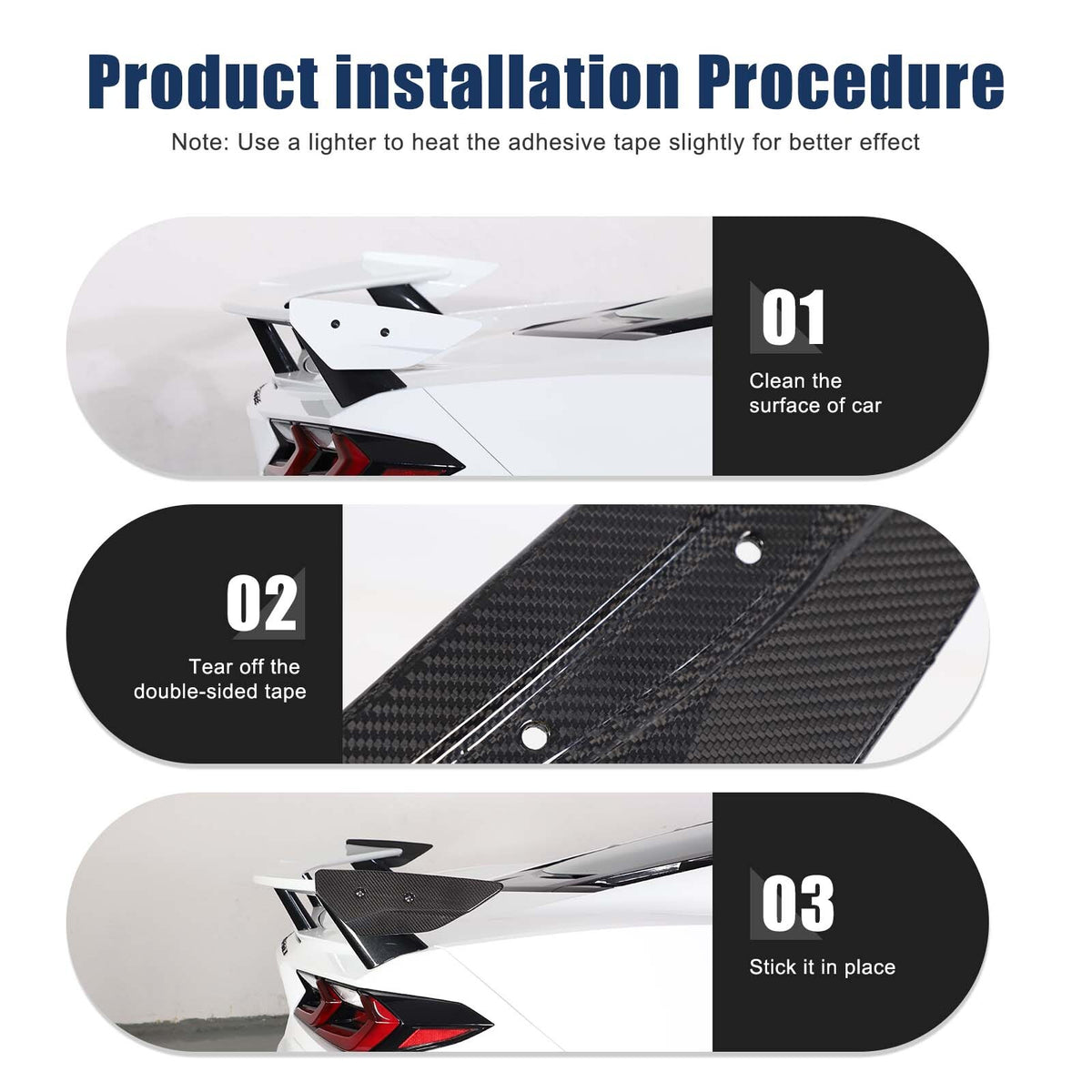 Real Carbon Fiber Replacement Rear Tail Trunk Lid Cover For Corvette C8 20+ US 11