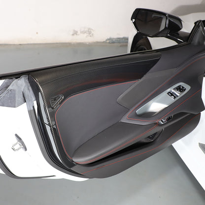 Carbon Fiber Style Inner Interior Door Panel Cover Trim For Corvette C8 20-26 13