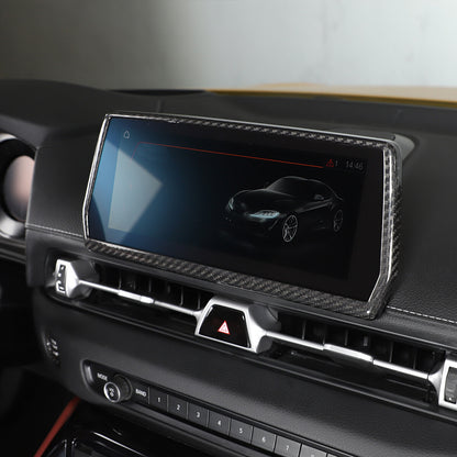 Fiber Touch Display Navigation Screen Trim Cover For Toyota Supra A90 19-24 4