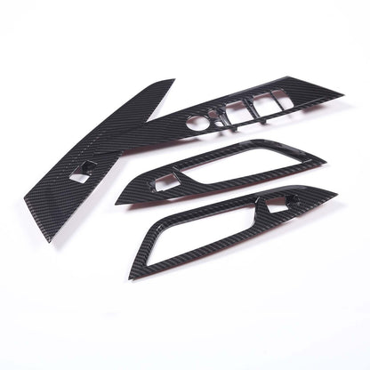 Window Lift Switch Trim Frame For BMW 4 Series 2021-2022 Carbon Fiber Style US 17