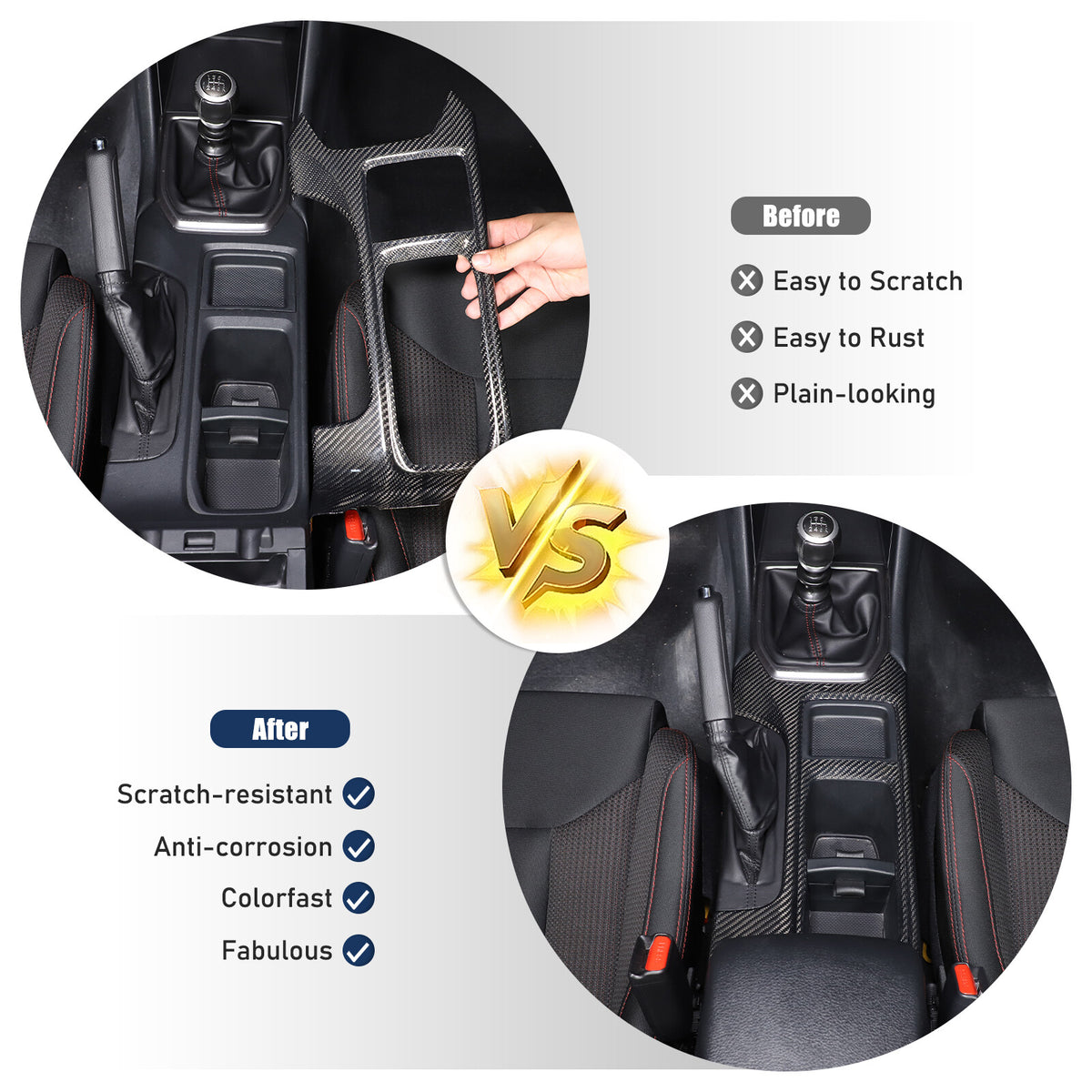 Real Carbon Fiber Console Gear Shift Panel For Subaru WRX STI VB S4 MT 2022 2024 11