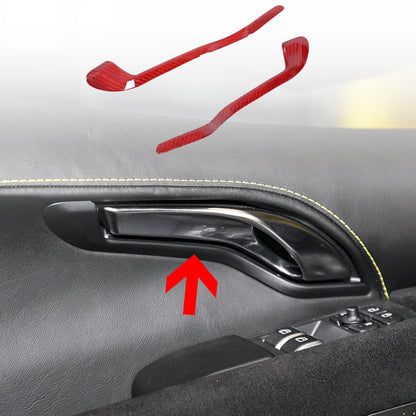Real Carbon fiber Interior Door Handle Trim Cover For Lotus Emira V6 I4 2023-25 2