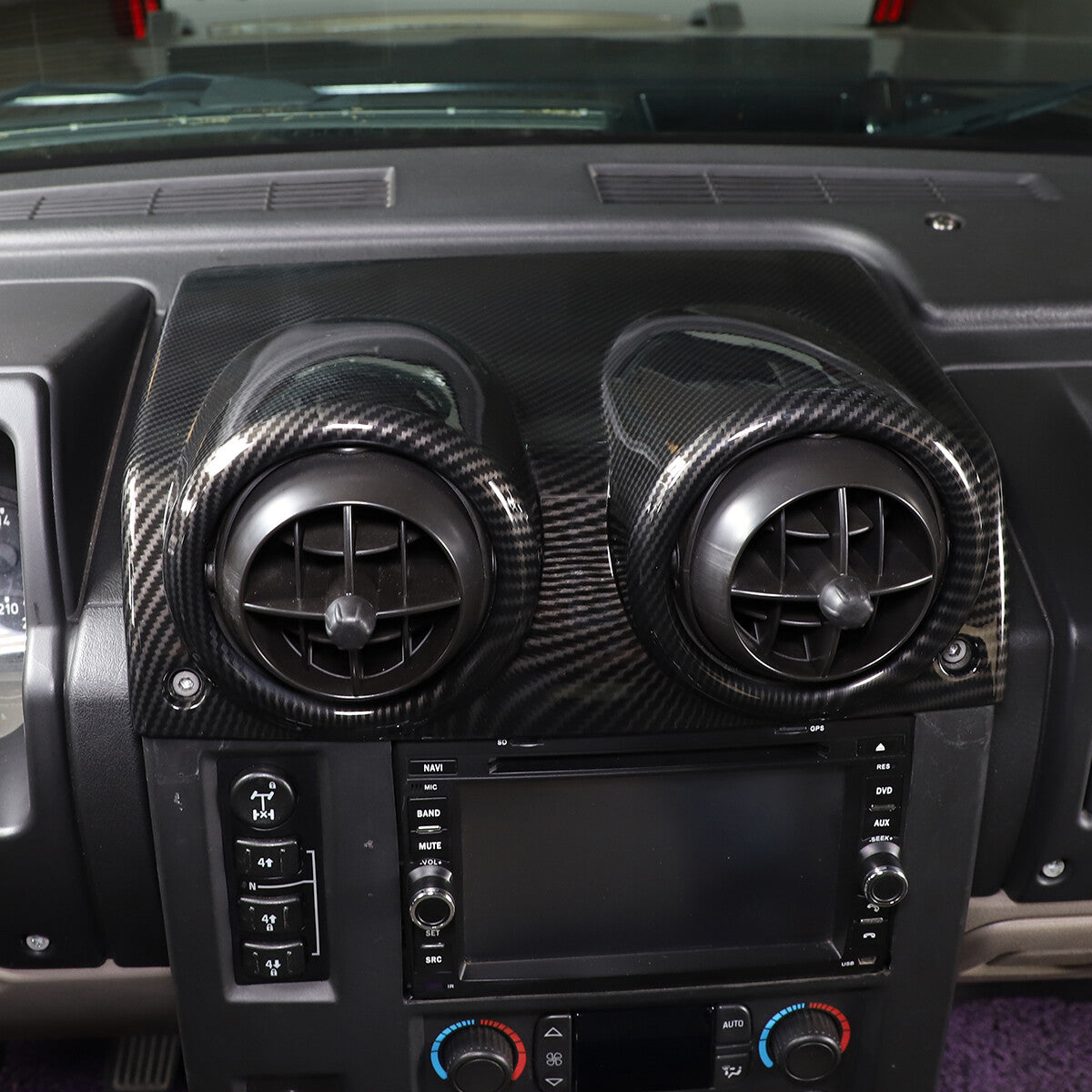 Carbon Fiber Style Central Control Airvent Trim For Hummer H2 SUV 2003-07 US 6