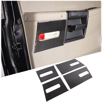 Carbon fiber Door Welcome Lights Panel Trim Sticker For Hummer H2 03-07 3