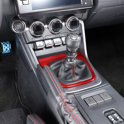 Red Real Carbon Fiber Interior Center Console Trim Set Kit For Subaru BRZ 22+ 177