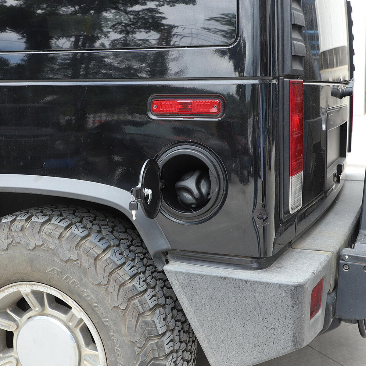 For Hummer H2 2003-2009 Black Locking Fuel Door Gas Tank Cap Cover Aluminum US 9