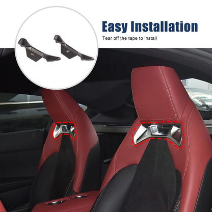 Matte Real Carbon Fiber Seat Back Trim Cover For Toyota Supra A90 2019+ 17