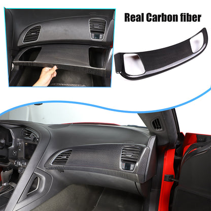 Real Carbon Fiber Passenger Side Dashboard Panel Cover For Trim Corvette C7 14+ 1