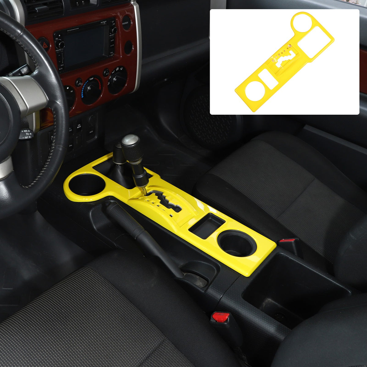 Yellow ABS Shift Panel Frame For Toyota FJ Cruiser 2007-2021 20