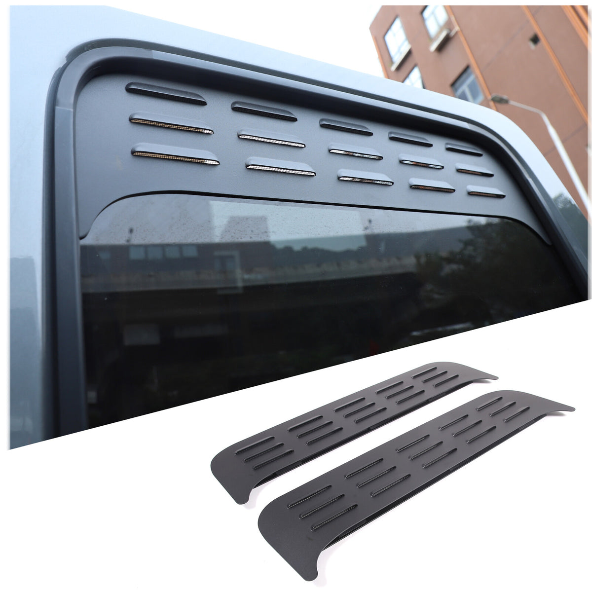 Black Aluminium Alloy Rear Door Window Air Vents Screens For Benz G-class 19-23 15