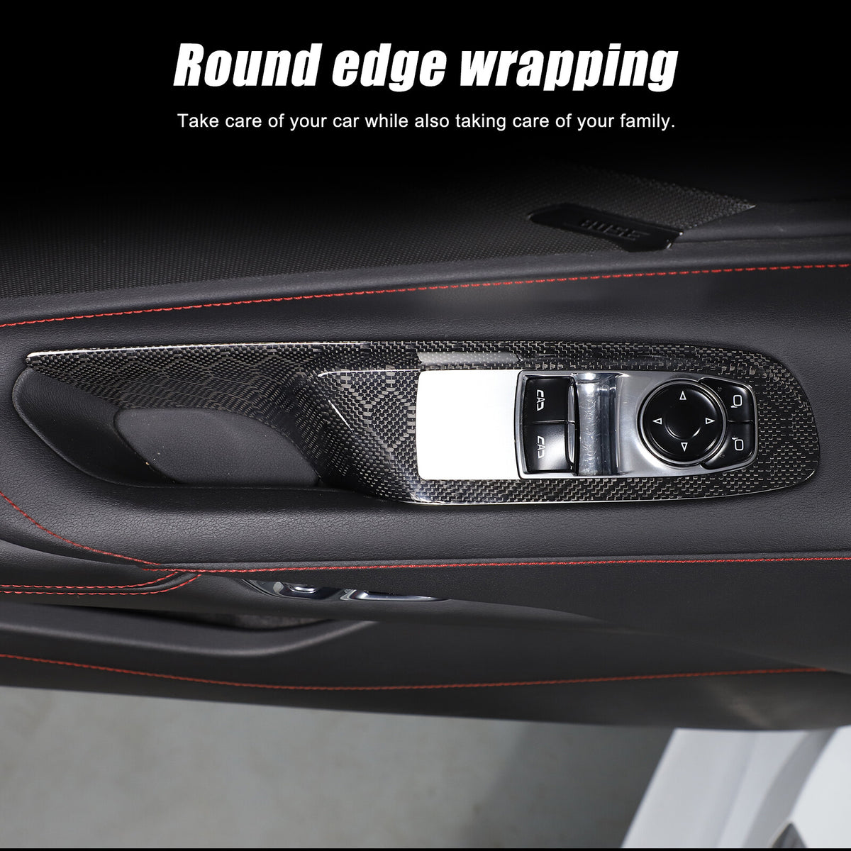 Honeycomb Carbon Fiber Window Lift Switch Panel Trim For Corvette C8 Convertible 12