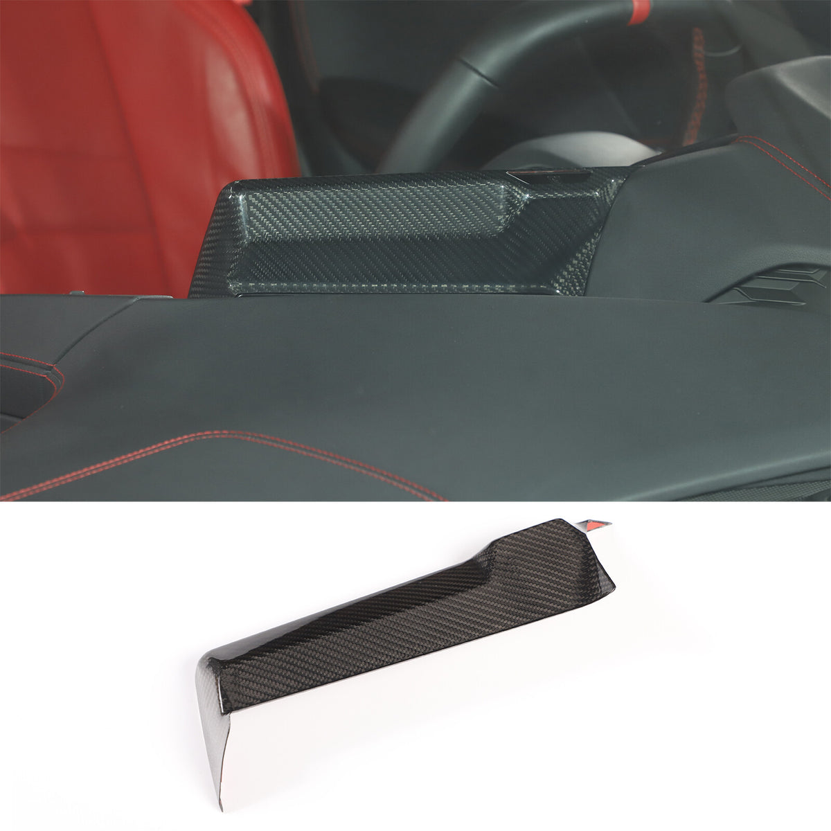 Real Carbon Fiber Center Console Screen Back Frame Trim For Corvette C8 2020-25 4